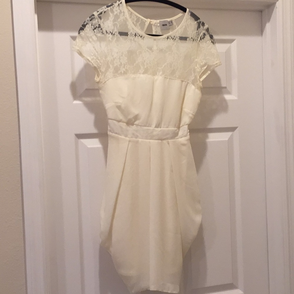 ASOS minidress - ivory and floral mesh top